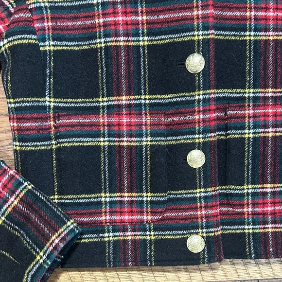 J. Crew Red and Green Plaid Jacket with Gold Accent - Picture 3 of 6
